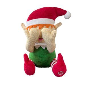 Giggles International Animated Christmas Elf Funny Face Peek-A-Boo Plush Toy